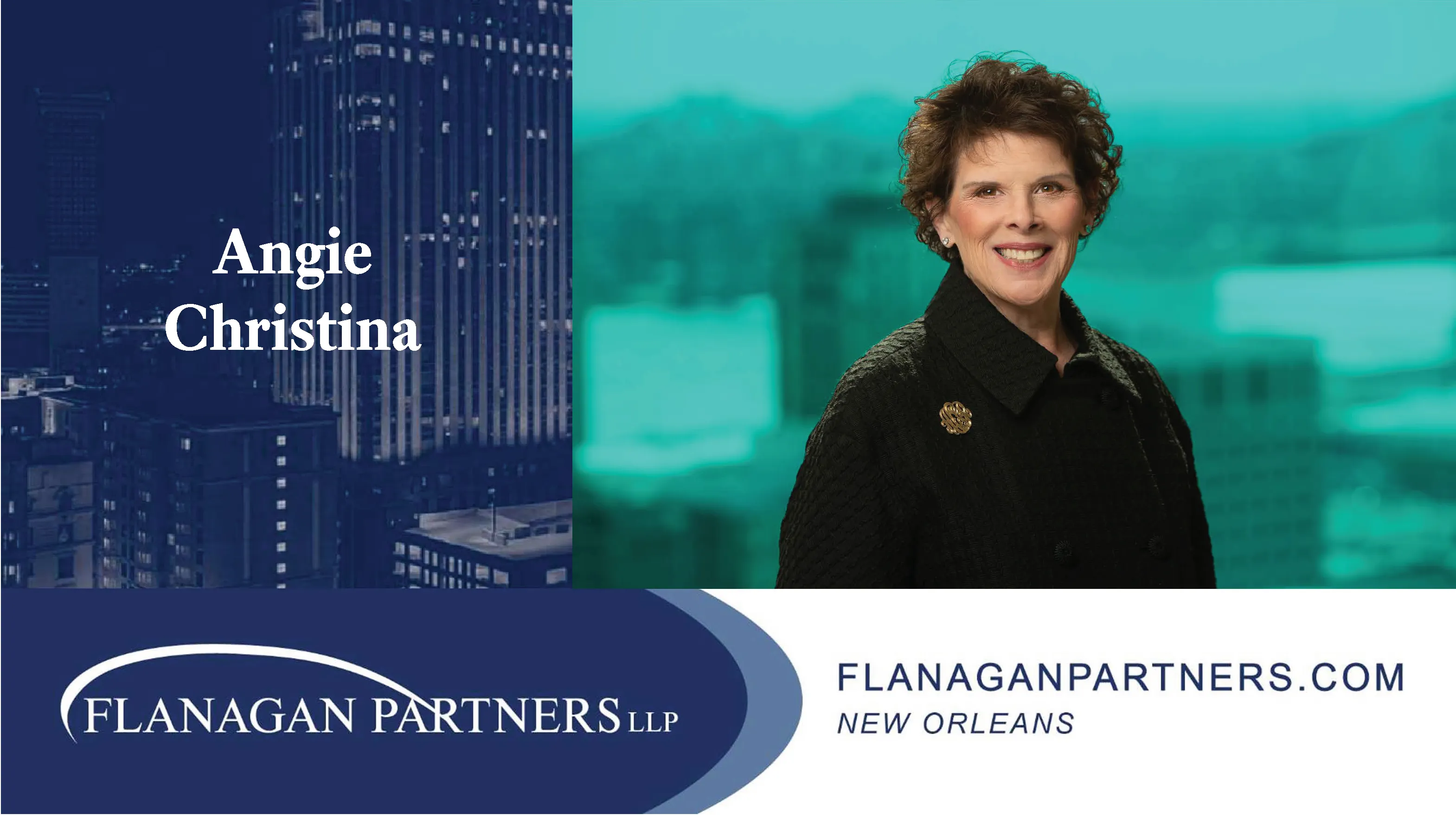 Announcement that Angie Christina has joined Flanagan Partners